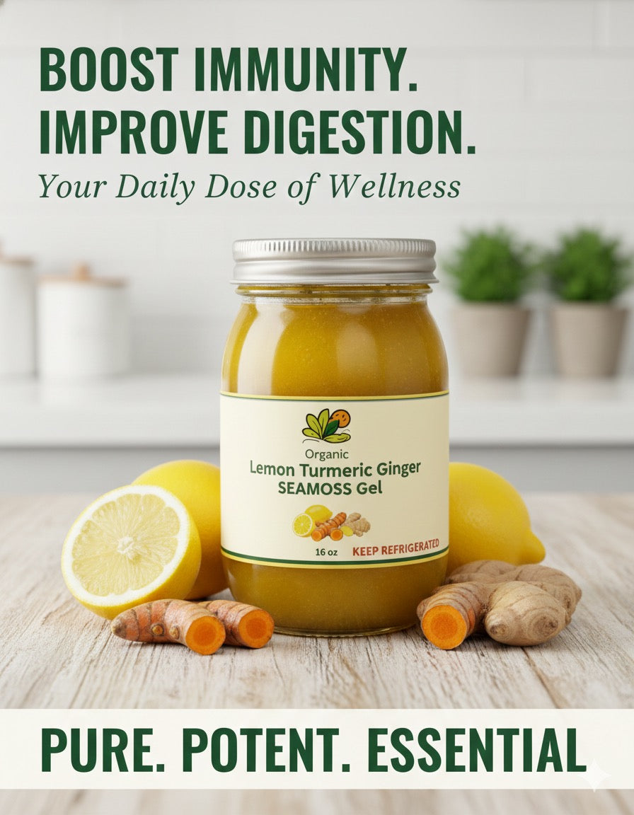 Organic Lemon Turmeric Ginger Seamoss Gel