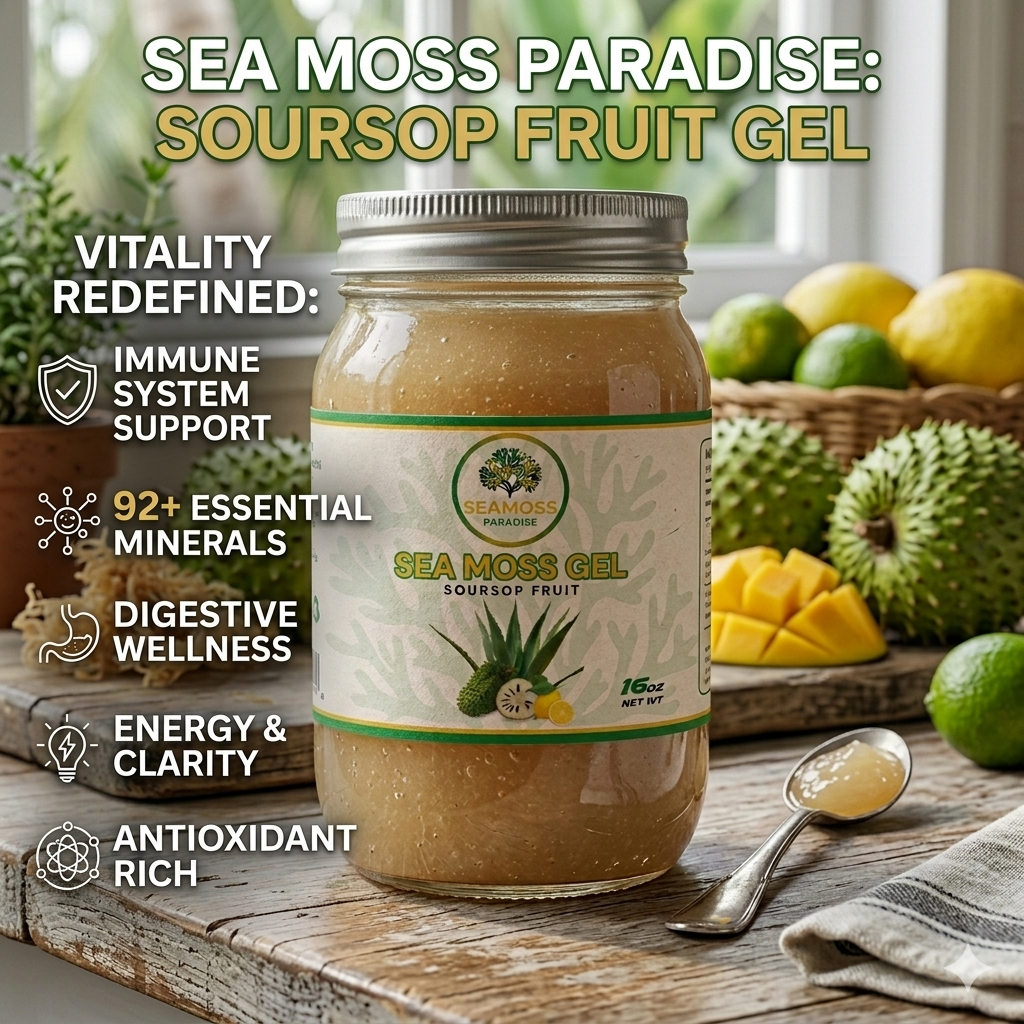 Soursop Fruit Seamoss Gel Tropical Wellness Blend