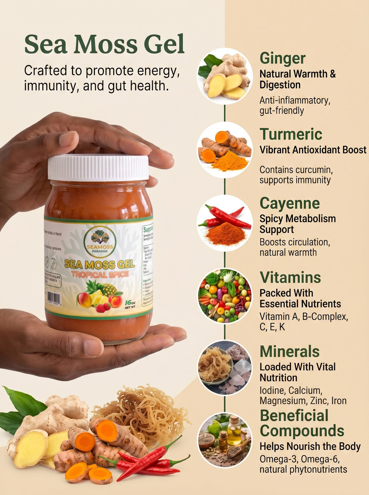 Tropical Spice Seamoss Mineral-Rich Wellness Blend