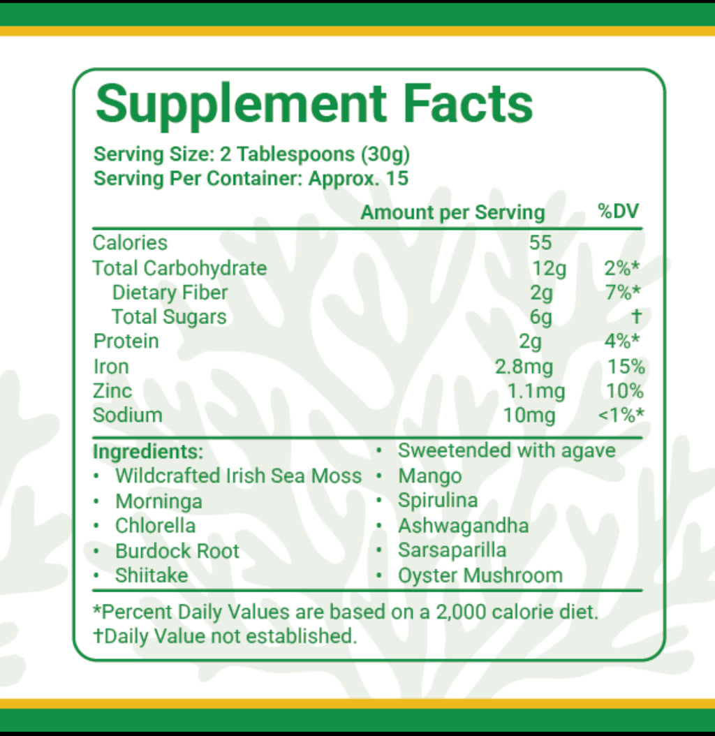 Organic Superfood Green Machine Seamoss Gel