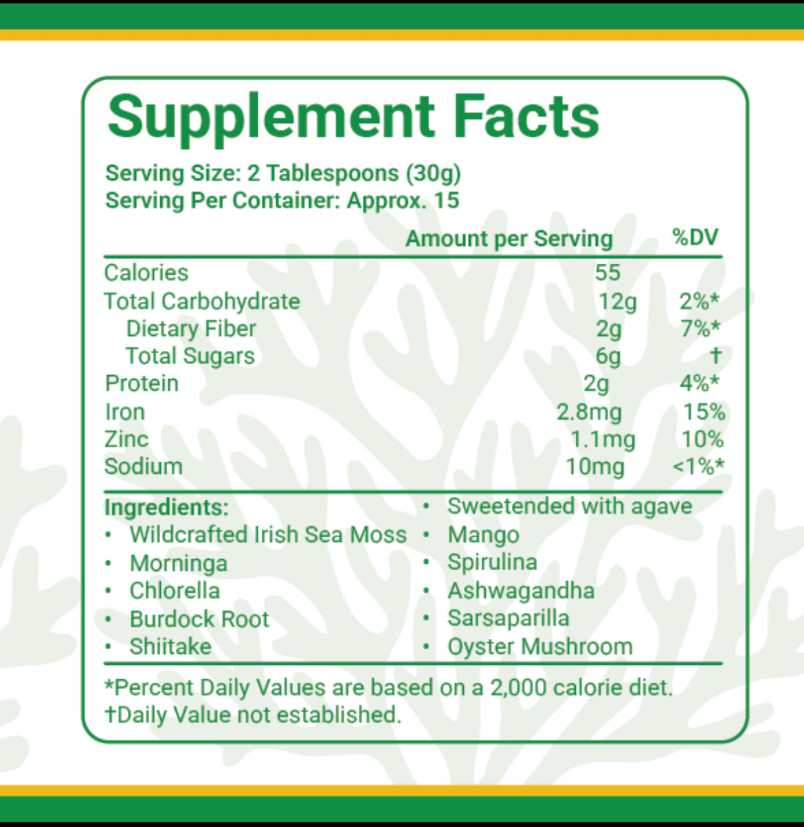 Organic Superfood Green Machine Seamoss Gel