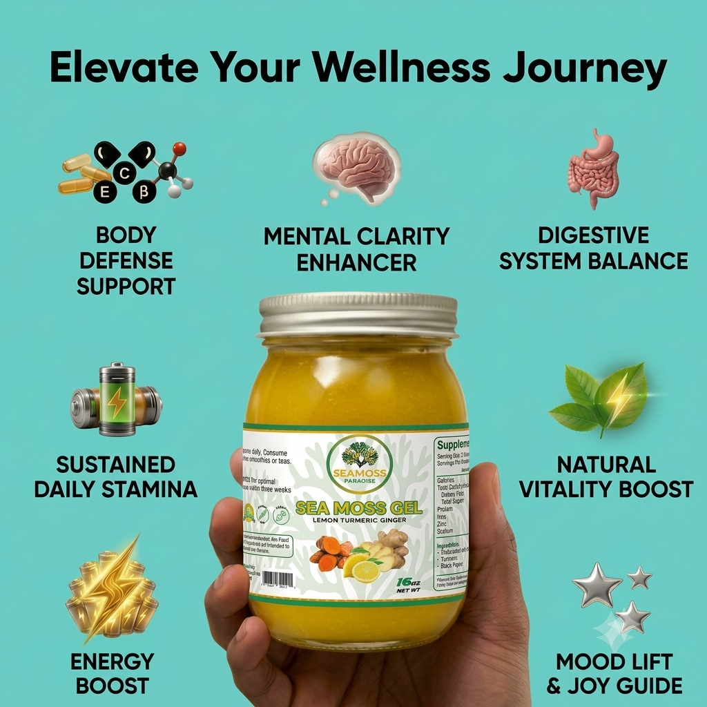 Immunity Booster - Organic Lemon Turmeric Ginger Seamoss Gel