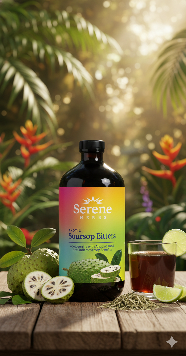 Serene Herbs Soursop Bitters – Traditional Herbal Liquid Supplement, 16 fl oz