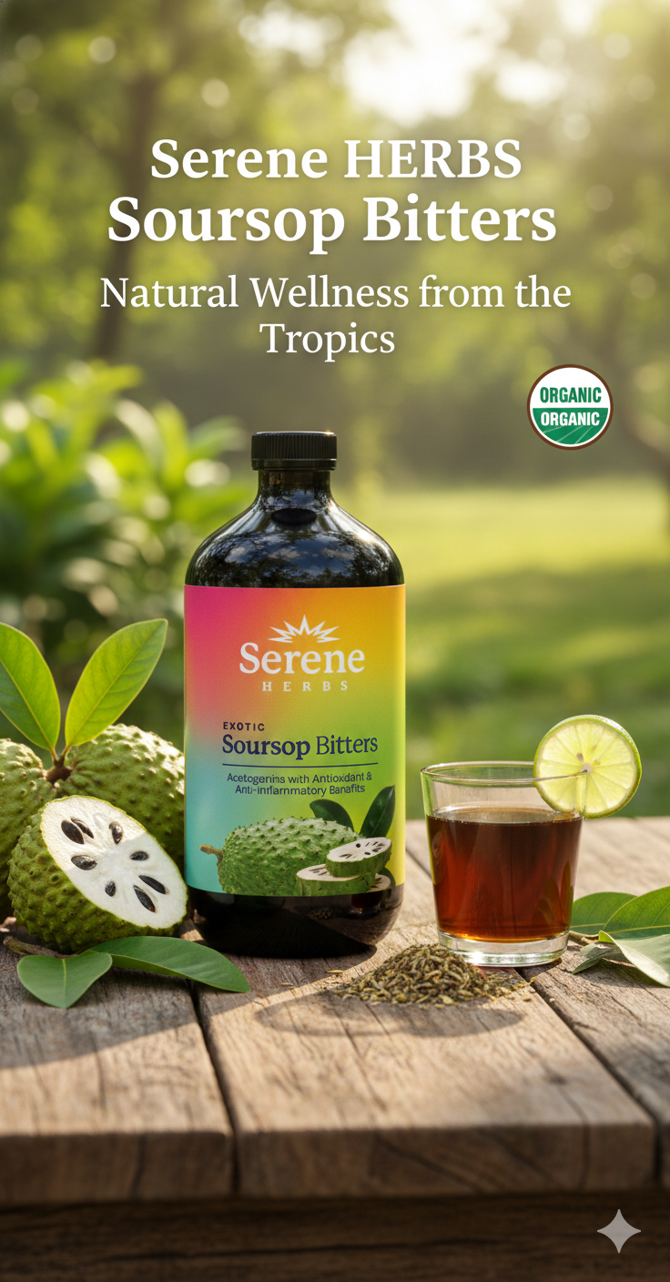 Serene Herbs Soursop Bitters – Traditional Herbal Liquid Supplement, 16 fl oz