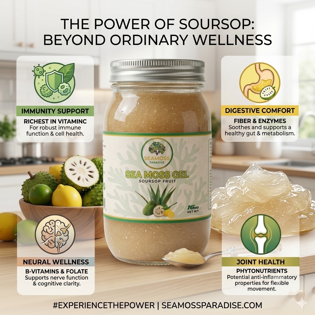 Soursop Fruit Seamoss Gel Tropical Wellness Blend