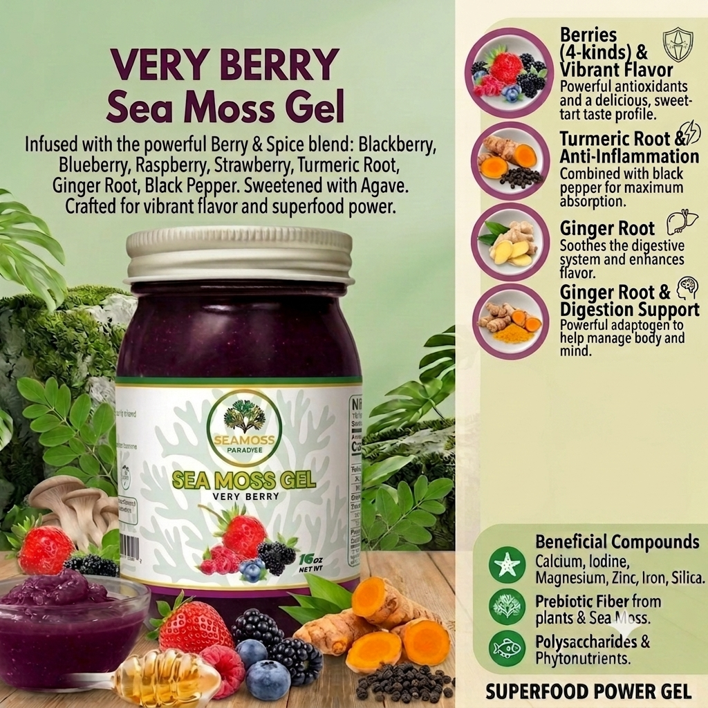 Organic Very Berry Seamoss Gel
