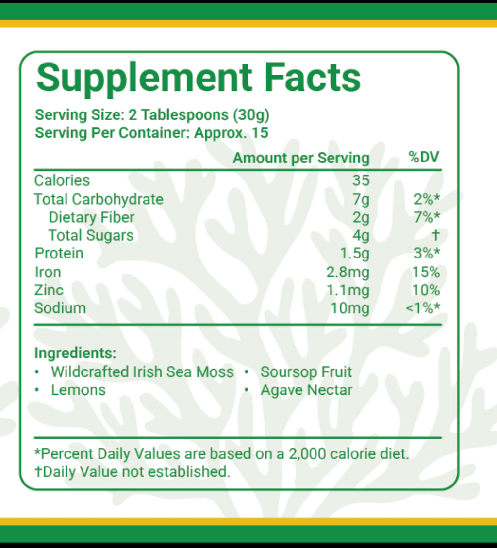 Soursop Fruit Seamoss Gel Tropical Wellness Blend