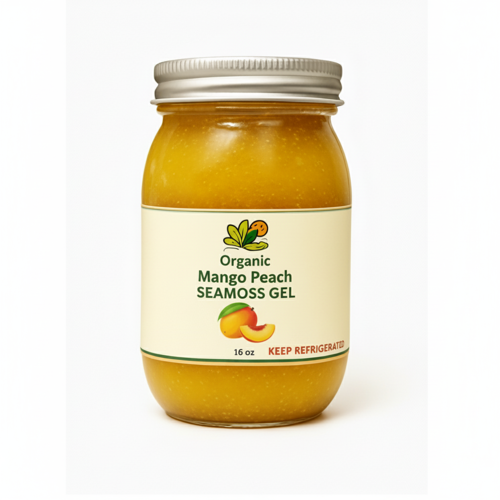 Organic Mango Peach Seamoss Gel Tropical Wellness Blend