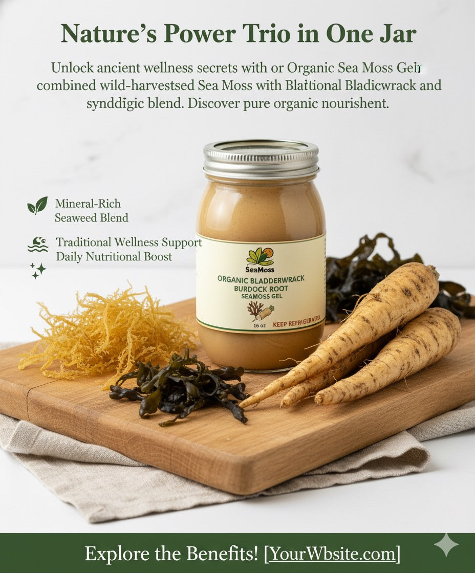 Organic Bladderwrack Burdock Root Seamoss Gel