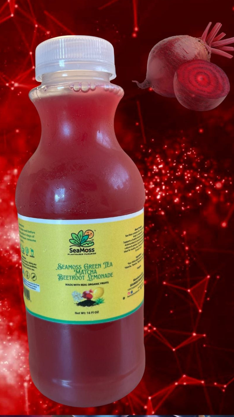 Seamoss Green Tea Matcha Beetroot Lemonade