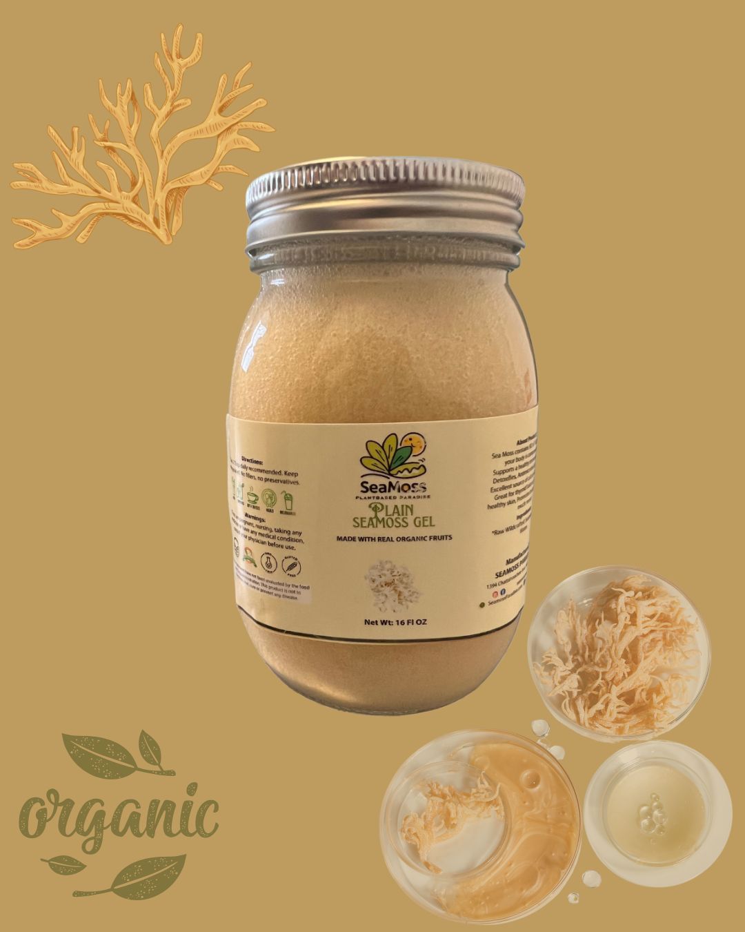 Organic Plain Seamoss Gel