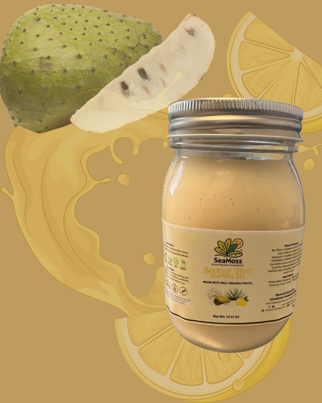 Soursop Fruit Seamoss Gel